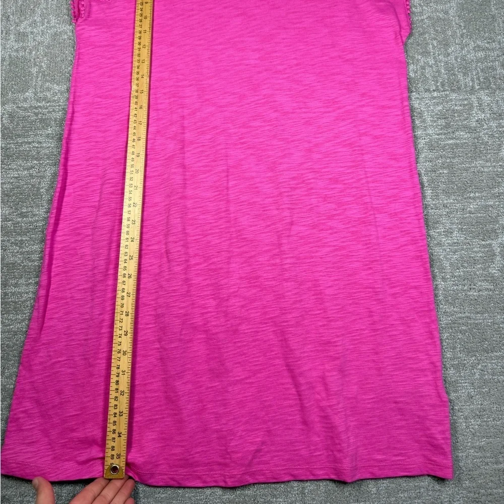 Boden Cutwork Hot Pink Shirt Dress Eyelet Short Sleeve Dress Size 10 - Picture 4 of 8